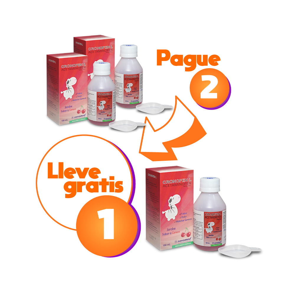 Por Compra de 2 CRONOFEN JBE 150 MG (ACETAMINOFEN) Lleva Gratis  1 de la misma referencia 