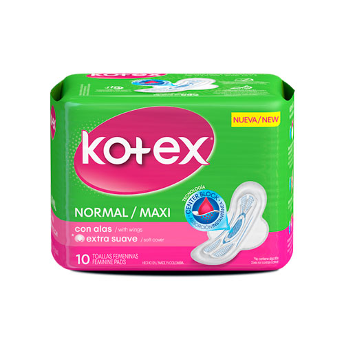 KOTEX NORMAL TELA ALAS X 10 UNDS