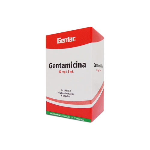 Drogas Sands Gentamicina 80 Mg Genfar Caja X 6 Amps