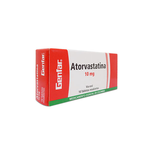 ATORVASTATINA 10 MG GENFAR CAJA X 10 TABS