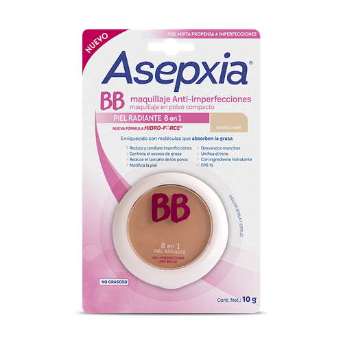 ASEPXIA POLVO COMPACTO NATURAL MATE X 10 GR