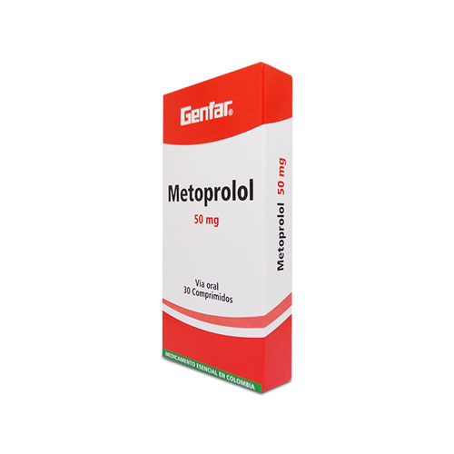 METOPROLOL 50 MG GENFAR CAJA X 30 TABS