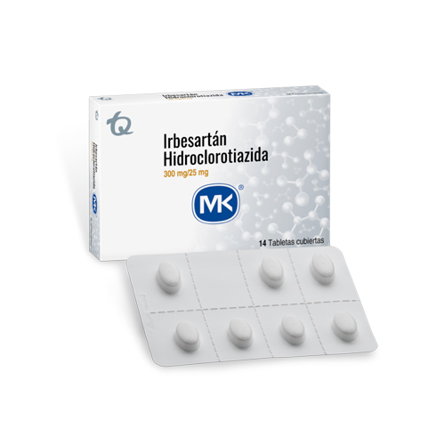 IRBESARTAN HCT 300 MG/25 MG MK CAJA X 14 TABS