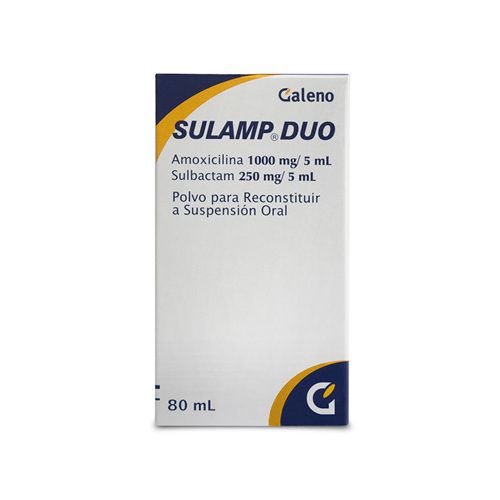 SULAMP DUO SUSP 1000/250 MG FCO X 80 ML