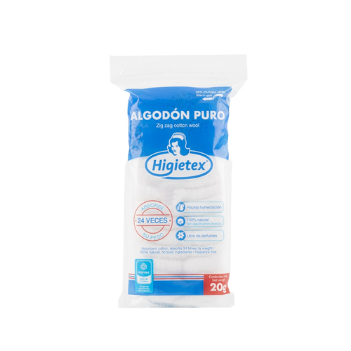 ALGODON HIGIETEX BOLSA X 20 GR