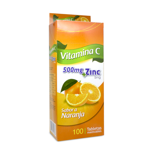 Vitamina C 500 mg MK Sabor A Mandarina Caja x 100 Tabletas