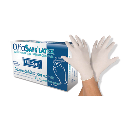 GUANTES LATEX T-L ALFASAFE CAJA X 100 UNDS