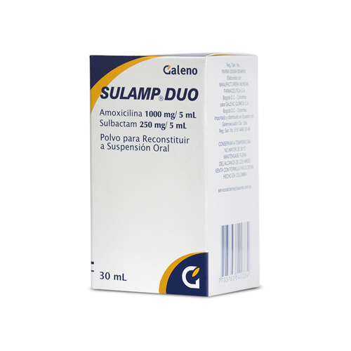 SULAMP DUO SUSP 1000/250 MG FCO X 30 ML
