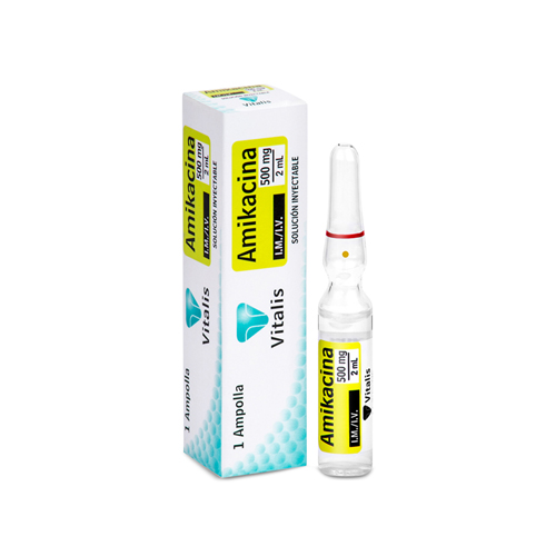AMIKACINA 500 MG/2 ML VITALIS CAJA X  1 AMP