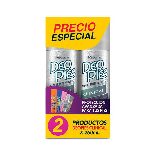 DEO-PIES SPRAY CLINICAL 2 UNDS X 260 ML