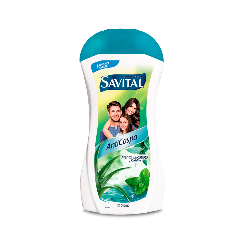 CHAMPU SAVITAL ANTICASPA MENTA-EUCALIPTO FCO X 510 ML