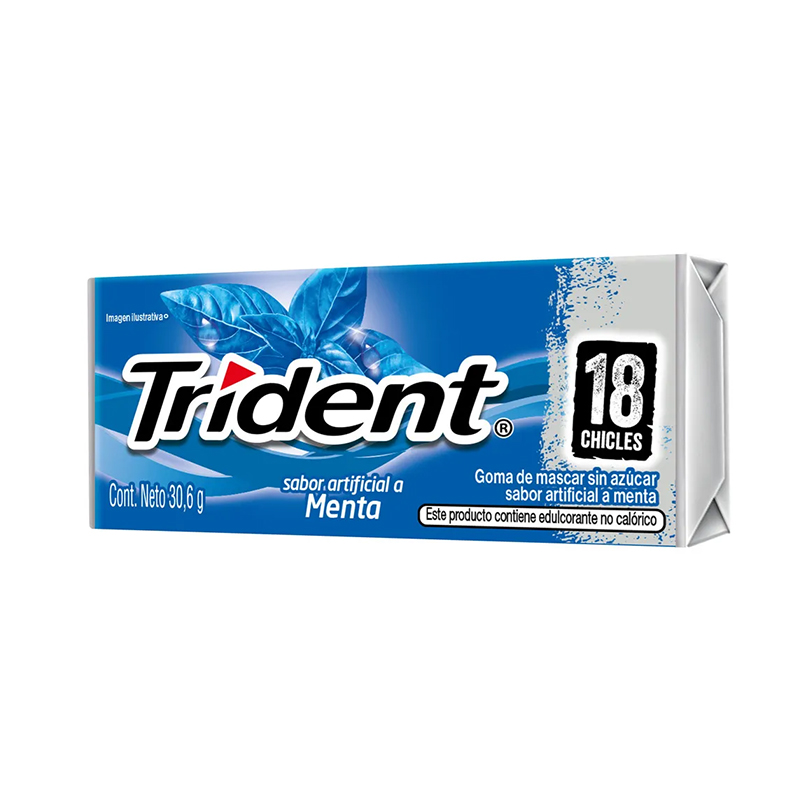 CHICLES TRIDENT MENTA X 18 UNDS