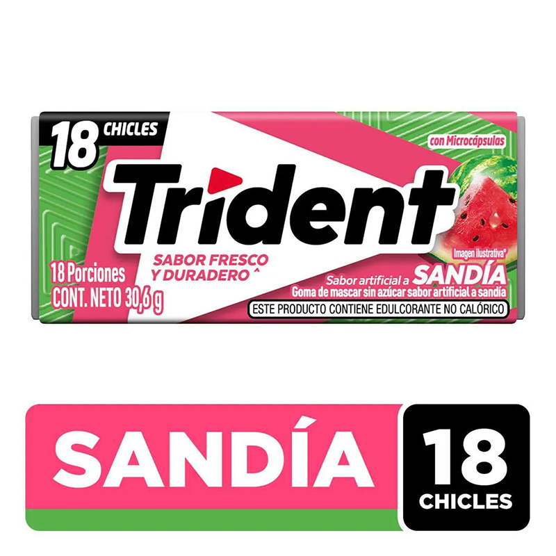 CHICLES TRIDENT SANDIA X 18 UNDS