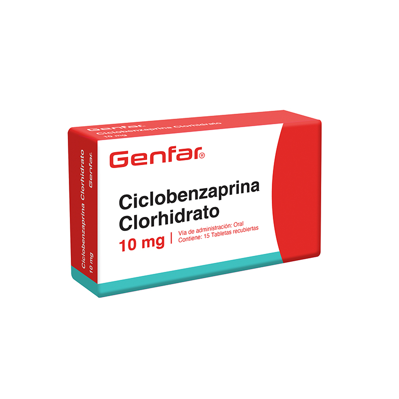 CICLOBENZAPRINA 10 MG GENFAR CAJA X 15 TABS
