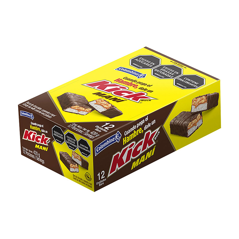 CHOCOLATE KICK MANI CAJA X 12 UNDS