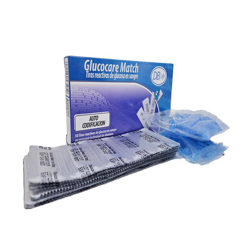 TIRAS REACTIVAS GLUCOCARE MATCH X 50 UNDS