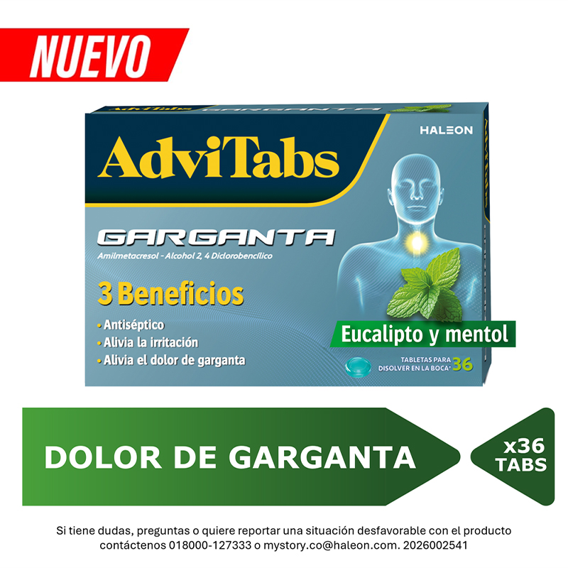 ADVITABS GARGANTA EUCALIPTO MENTOL CAJA X 36 TABS