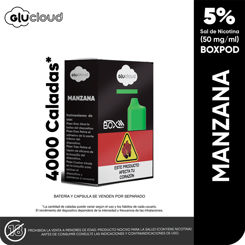 GLUCLOUD MANZANA BOX POD 4000 X 1 CAPSULA