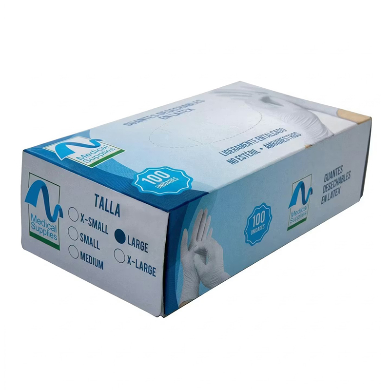 GUANTES LATEX T-L MEDICAL CAJA X 100 UNDS