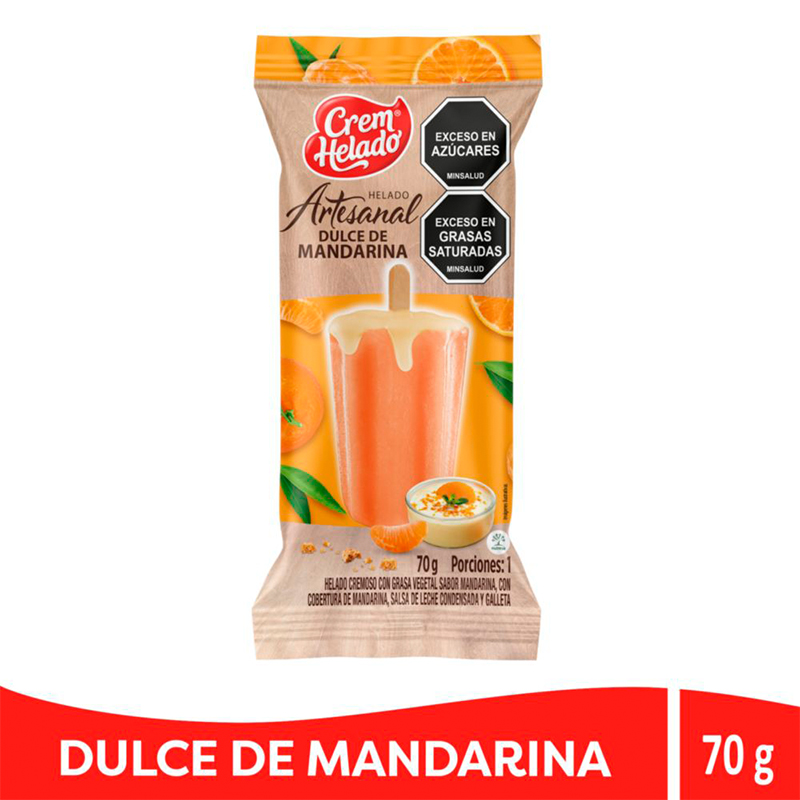 HELADO ARTESANAL DULCE MANDARINA X 70 GR
