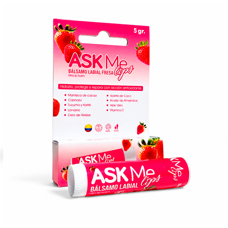 BALSAMO LABIAL ASK ME LIPS FRESA X 5 GR